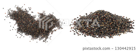 black quinoa seeds isolated on white background. Top view. Flat lay 130442915