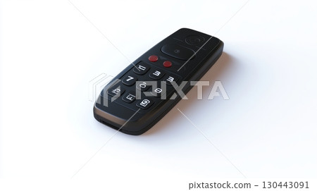 A modern remote control lies on a clean surface. This device showcases functionality and design excellence in home technology. Elevate your space with innovation. Generative AI 130443091