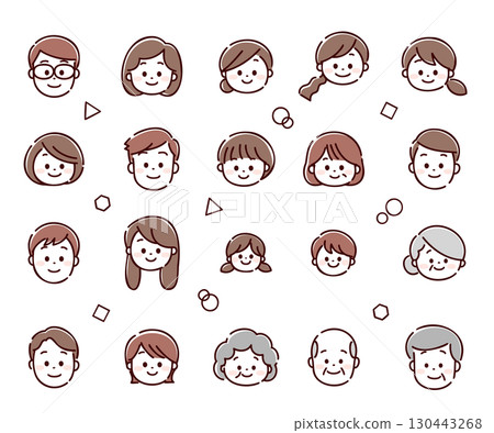 The peaceful faces of people of all generations The peaceful faces of people of all generations 130443268