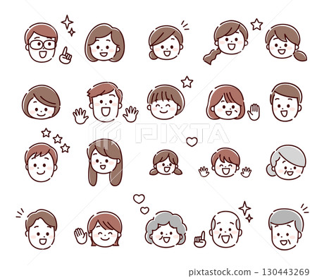 Happy faces of people of different generations 130443269