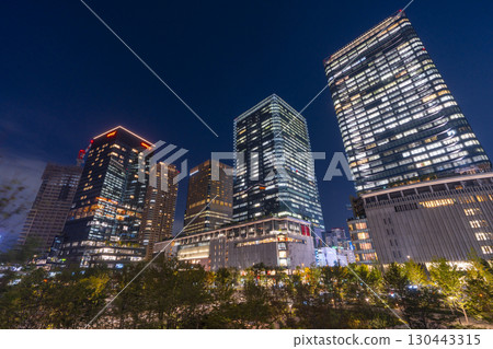 Osaka Station Umekita skyscrapers and beautiful night view 130443315
