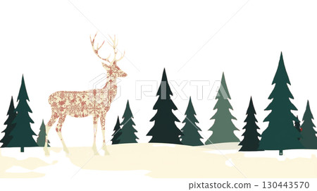 Forest and reindeer 130443570