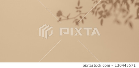 Minimalist Beige Background with Soft Botanical Shadows for Modern Nature-Inspired Design 130443571
