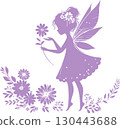 Flower and fairy silhouette illustration 130443688