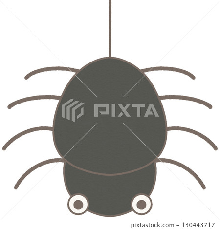 Hand drawn halloween element cute hanging spider Hand drawn halloween element cute hanging spider 130443717