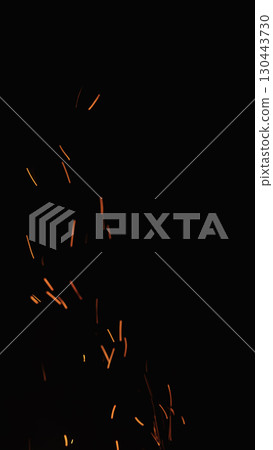 fire flames of campfire with sparks over black background, for overlay fire flames of campfire with sparks over black background, for overlay 130443730