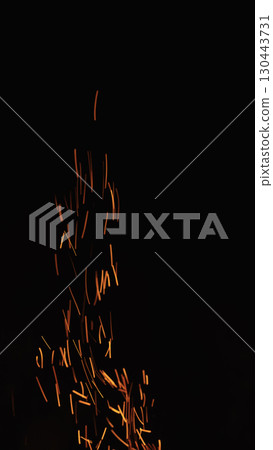 fire flames of campfire with sparks over black background, for overlay fire flames of campfire with sparks over black background, for overlay 130443731