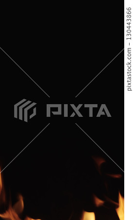fire flames of campfire over black background, for overlay fire flames of campfire over black background, for overlay 130443866