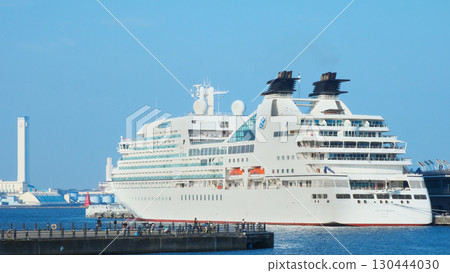 Mitsui Ocean Fuji moored at Osanbashi Pier in Yokohama Cityscape (August 2025) 130444030