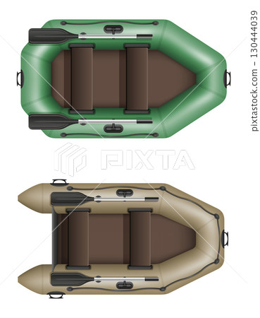 inflatable rubber fishing boat and tourism for active recreation cartoon stock vector illustration 130444039