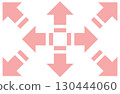 Arrow icon set showing up, down, left, right and diagonal 130444060