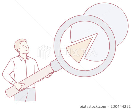 A Man Carefully Holding a Magnifying Glass to Aid in Investigation and Gain Deeper Insight A Man Carefully Holding a Magnifying Glass to Aid in Investigation and Gain Deeper Insight 130444251