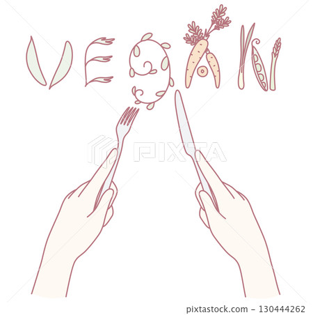 Vibrant and Engaging Illustration of a Vegan Lifestyle and Eating Concept for Everyone Vibrant and Engaging Illustration of a Vegan Lifestyle and Eating Concept for Everyone 130444262
