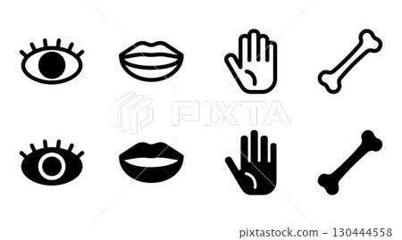 Body parts icon illustration set Body parts icon illustration set 130444558