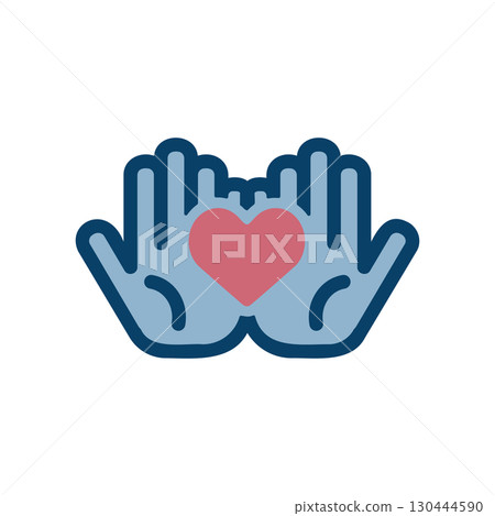 手和心臟的例證 手和心臟的例證 130444590