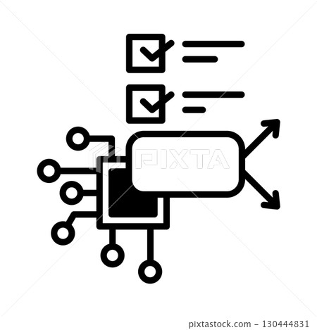 圖示 AI 如何根據條件做出決策。分支塊呈橢圓形。 130444831