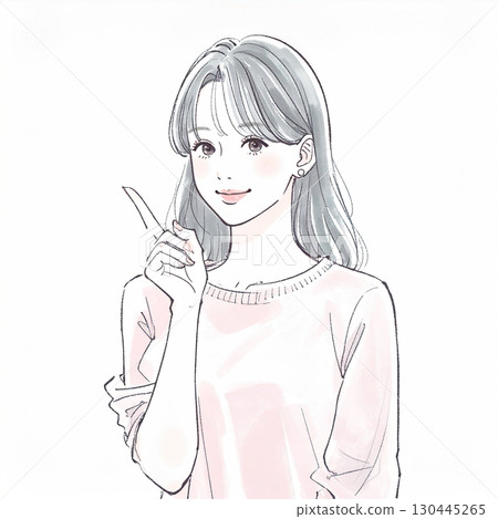 Watercolor and hand-drawn illustration material of women and girls Watercolor and hand-drawn illustration material of women and girls 130445265