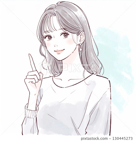 婦女和女孩的水彩和手繪插圖素材 130445273