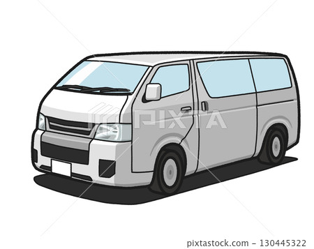 Illustration of a white commercial van 130445322