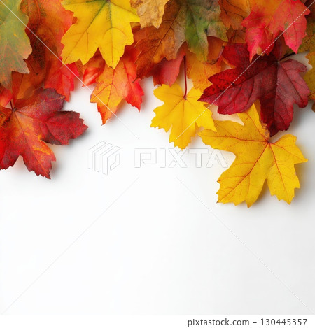 Autumn Leaves on White Background Autumn Leaves on White Background 130445357