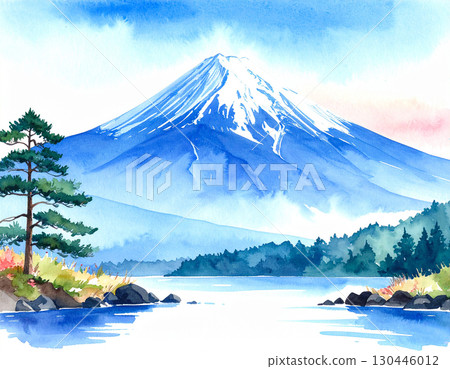 Mt. Fuji landscape generation AI background 130446012