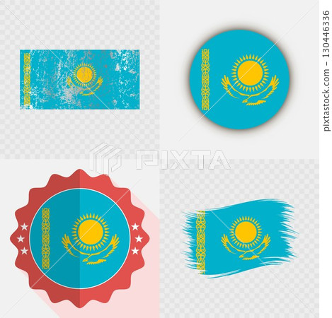 Kazakhstan National Flag Icon Collection. Kazakhstan National Flag Icon Collection. 130446336