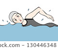 Illustration material: Swimming, swimming, woman, crawl 130446348