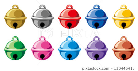 A cute, stand-alone bell with semicircular parts in various colors | Vector material for accessories A cute, stand-alone bell with semicircular parts in various colors | Vector material for accessories 130446413