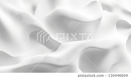 Elegant white fabric flows, revealing delicate textures, created with Generative AI technology Elegant white fabric flows, revealing delicate textures, created with Generative AI technology 130446604