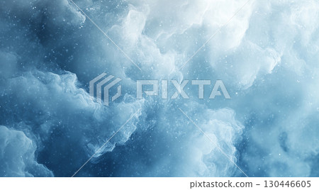 Swirling blue clouds with floating light particles create a calm vibe, created with Generative AI technology Swirling blue clouds with floating light particles create a calm vibe, created with Generative AI technology 130446605