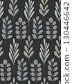 Vector aesthetic seamless pattern with abstract leaves in soft green colors. Naive flat style. Scandi botanical texture 130446642