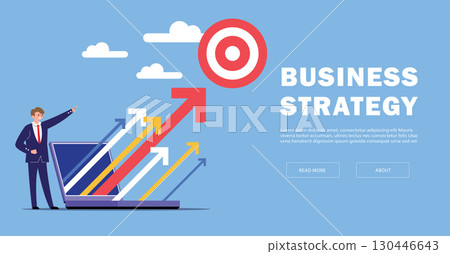 Business Growth Arrows Target Vector Illustration 130446643