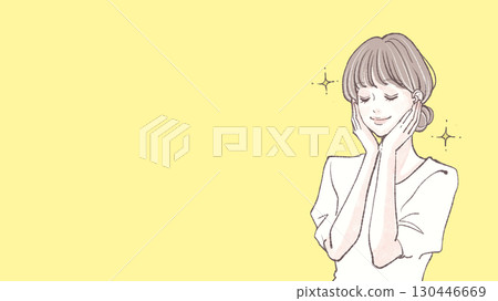 婦女和女孩的手繪插圖素材 130446669