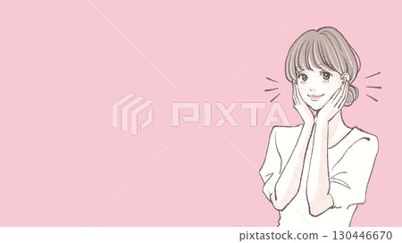 Hand-drawn illustration material of women and girls 130446670
