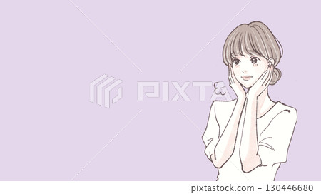Hand-drawn illustration material of women and girls 130446680
