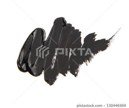 Black brush strokes isolated on white background. Paint by hand. Black brush strokes isolated on white background. Paint by hand. 130446989