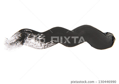 Black brush strokes isolated on white background. Paint by hand. Black brush strokes isolated on white background. Paint by hand. 130446990