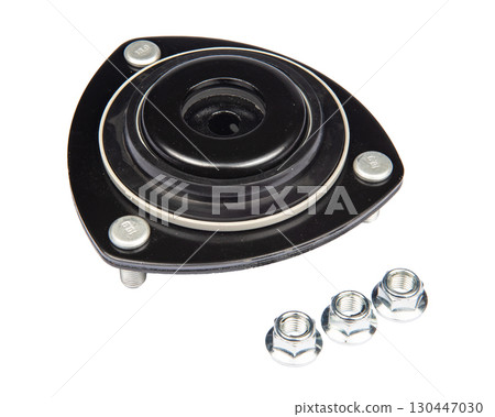 Suspension strut support bearing isolated on white Suspension strut support bearing isolated on white 130447030