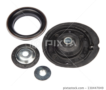 Suspension strut support bearing isolated on white 130447049