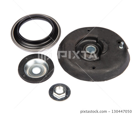Suspension strut support bearing isolated on white Suspension strut support bearing isolated on white 130447050