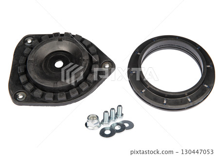 Suspension strut support bearing isolated on white Suspension strut support bearing isolated on white 130447053
