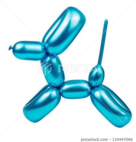 Shiny bright balloon dog isolated on the white background 130447066