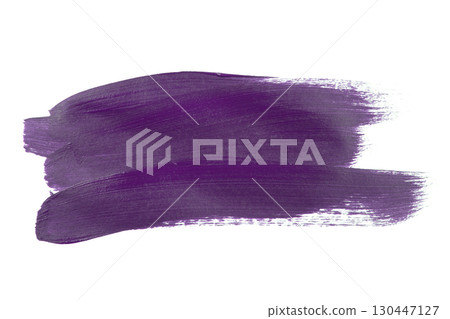 colorful brush strokes oil paint isolated on white background, clipping path 130447127