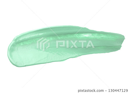 colorful brush strokes oil paint isolated on white background, clipping path 130447129