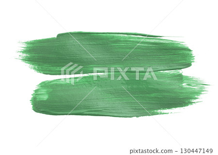 Shiny green brush strokes isolated on white background. 130447149