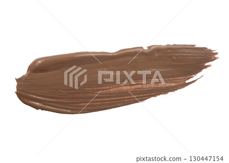 Shiny brown brush strokes isolated on white background. 130447154
