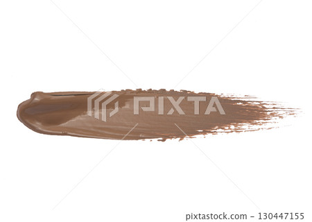 Shiny brown brush strokes isolated on white background. Shiny brown brush strokes isolated on white background. 130447155