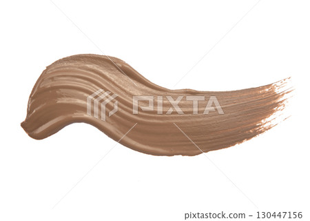 Shiny brown brush strokes isolated on white background. Shiny brown brush strokes isolated on white background. 130447156