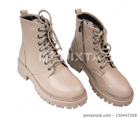 classic autumn winter women's boots on white background classic autumn winter women's boots on white background 130447209