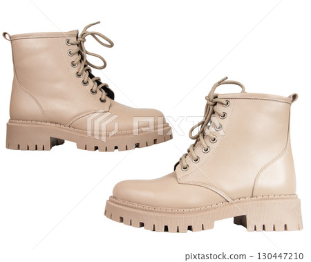 classic autumn winter women's boots on white background classic autumn winter women's boots on white background 130447210
